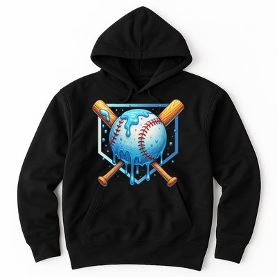 Baseball Dripping Ice Cream Drip Baseball Hoodie