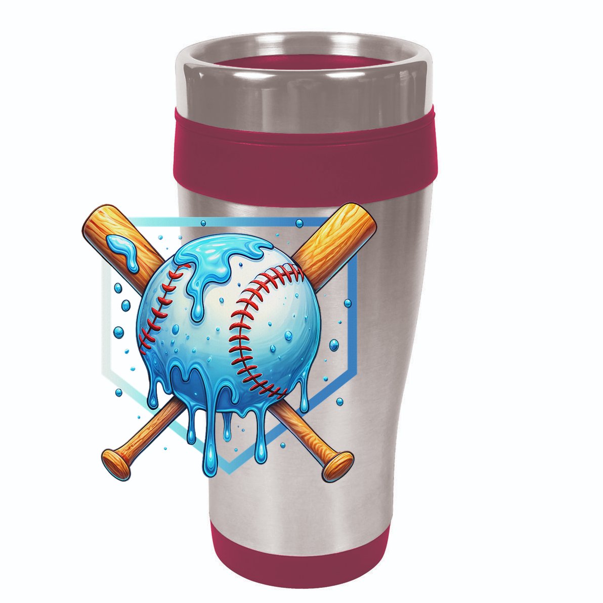Baseball Dripping Ice Cream Drip Baseball 15oz Campfire Ceramic Mug
