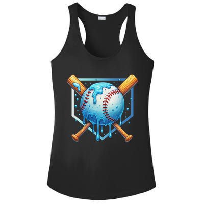 Baseball Dripping Ice Cream Drip Baseball Ladies PosiCharge Competitor Racerback Tank