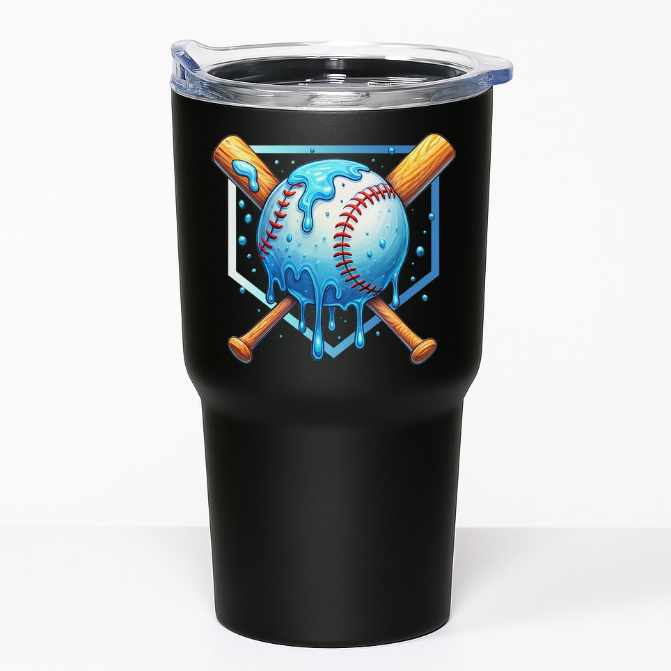 Baseball Dripping Ice Cream Drip Baseball Tumbler