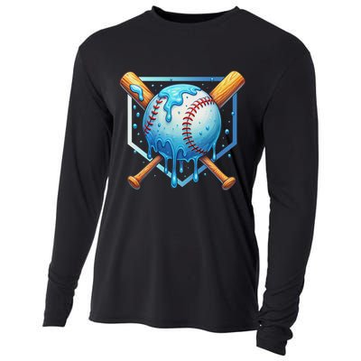 Baseball Dripping Ice Cream Drip Baseball Cooling Performance Long Sleeve Crew