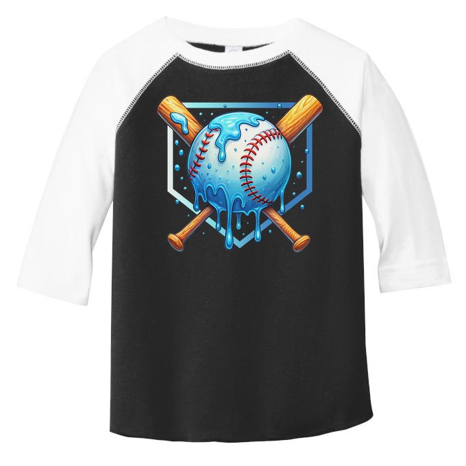 Baseball Dripping Ice Cream Drip Baseball Toddler Fine Jersey T-Shirt