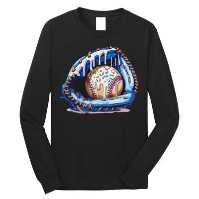 Baseball Drip Ice Cream Sprinkles Baseball Glove Long Sleeve Shirt