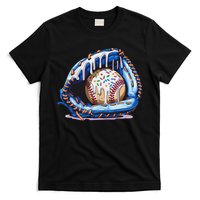 Baseball Drip Ice Cream Sprinkles Baseball Glove T-Shirt