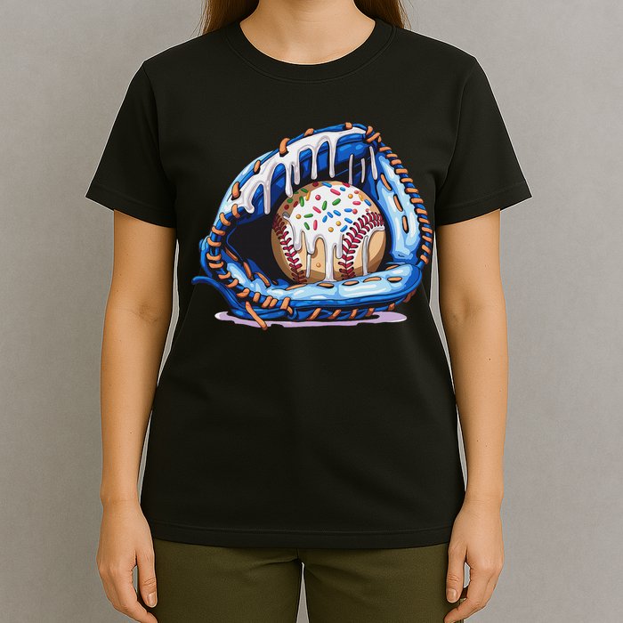 Baseball Drip Ice Cream Sprinkles Baseball Glove T-Shirt