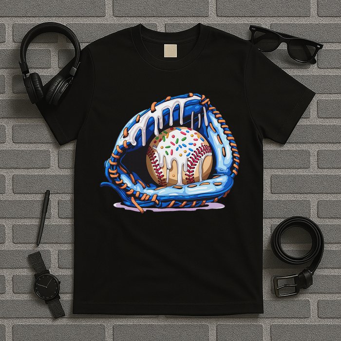 Baseball Drip Ice Cream Sprinkles Baseball Glove T-Shirt