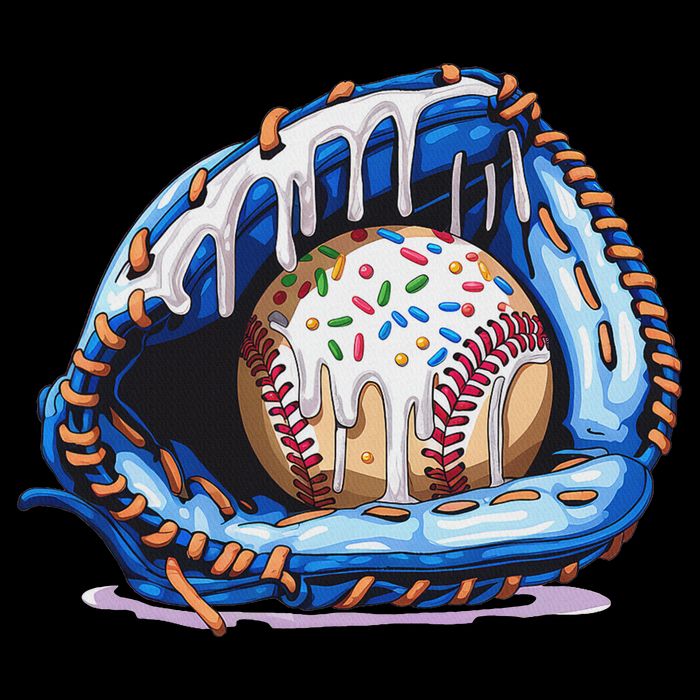 Baseball Drip Ice Cream Sprinkles Baseball Glove T-Shirt