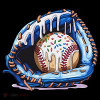 Baseball Drip Ice Cream Sprinkles Baseball Glove Tall T-Shirt
