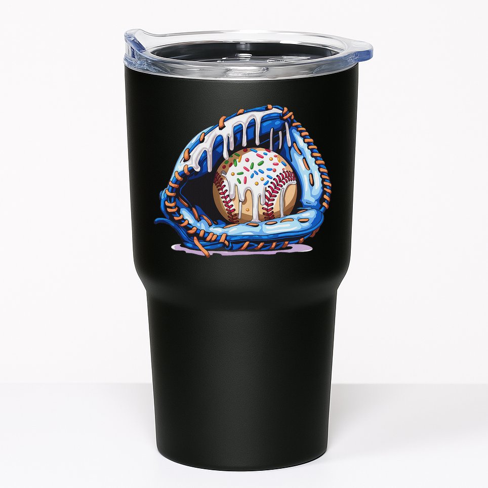 Baseball Drip Ice Cream Sprinkles Baseball Glove Tumbler