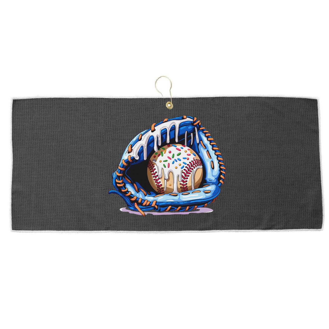 Baseball Drip Ice Cream Sprinkles Baseball Glove Large Microfiber Waffle Golf Towel