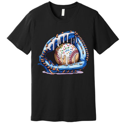 Baseball Drip Ice Cream Sprinkles Baseball Glove Premium T-Shirt