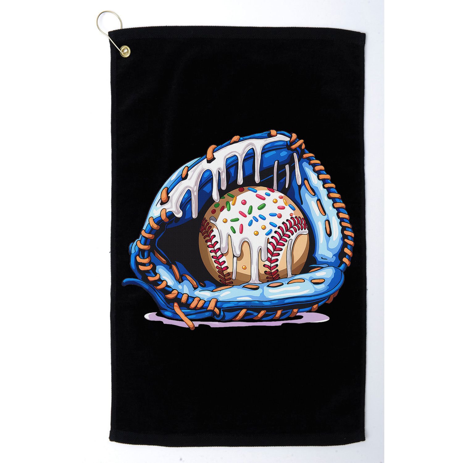 Baseball Drip Ice Cream Sprinkles Baseball Glove Golf Towel