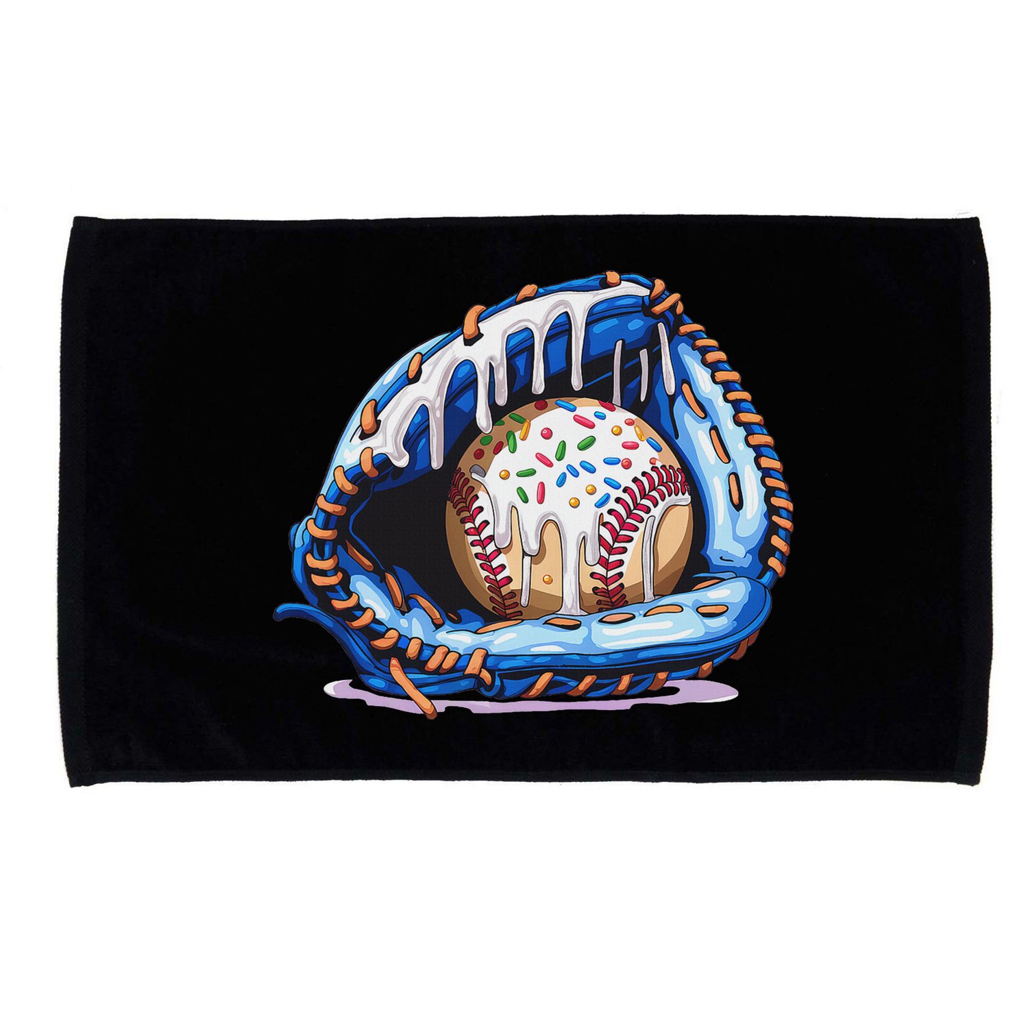 Baseball Drip Ice Cream Sprinkles Baseball Glove Microfiber Hand Towel
