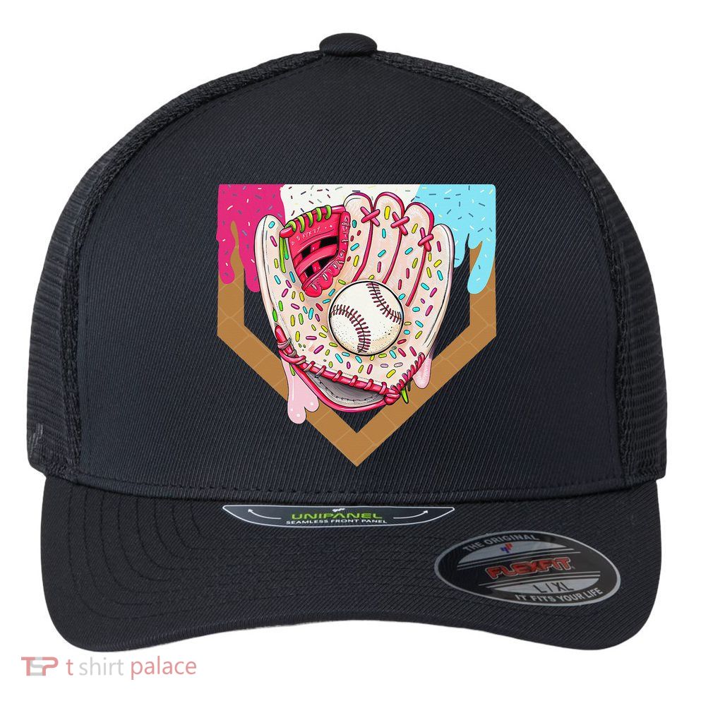 Baseball Drip Ice Cream Cone Drip Baseball Flexfit Unipanel Trucker Cap