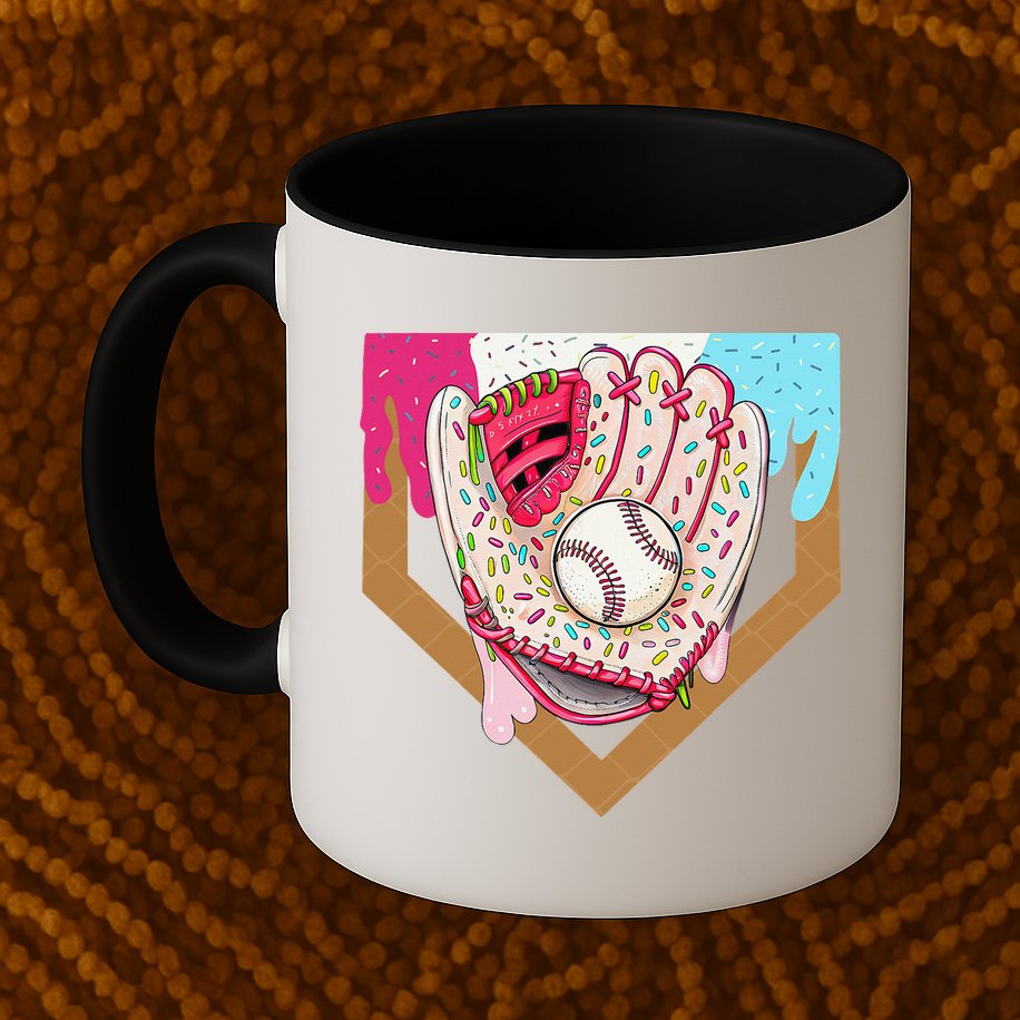 Baseball Drip Ice Cream Cone Drip Baseball Mug