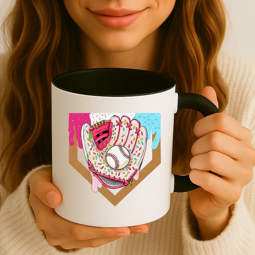 Baseball Drip Ice Cream Cone Drip Baseball Mug