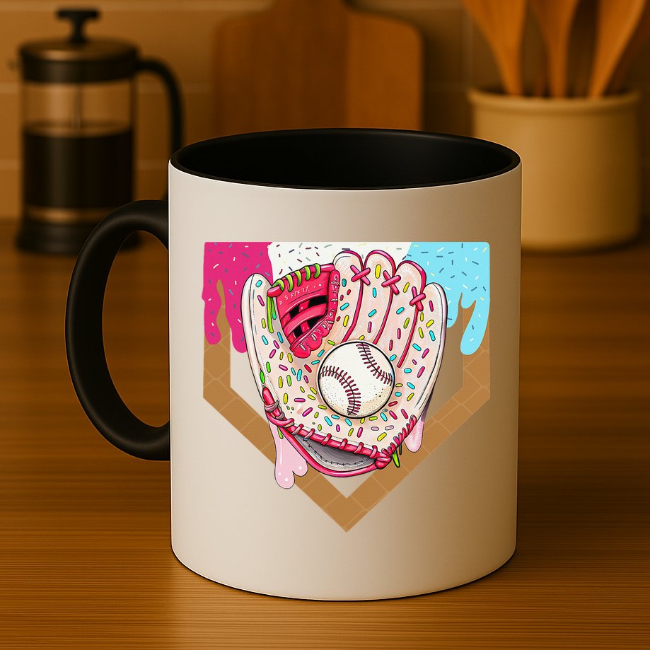 Baseball Drip Ice Cream Cone Drip Baseball Mug