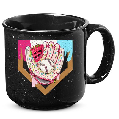 Baseball Drip Ice Cream Cone Drip Baseball 15oz Campfire Ceramic Mug