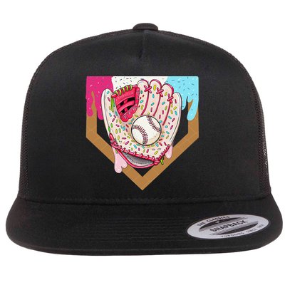 Baseball Drip Ice Cream Cone Drip Baseball Flatbill Hat