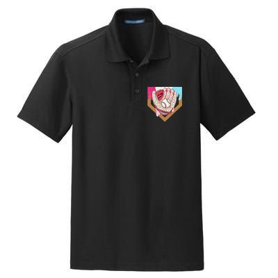 Baseball Drip Ice Cream Cone Drip Baseball Dry Zone Grid Polo