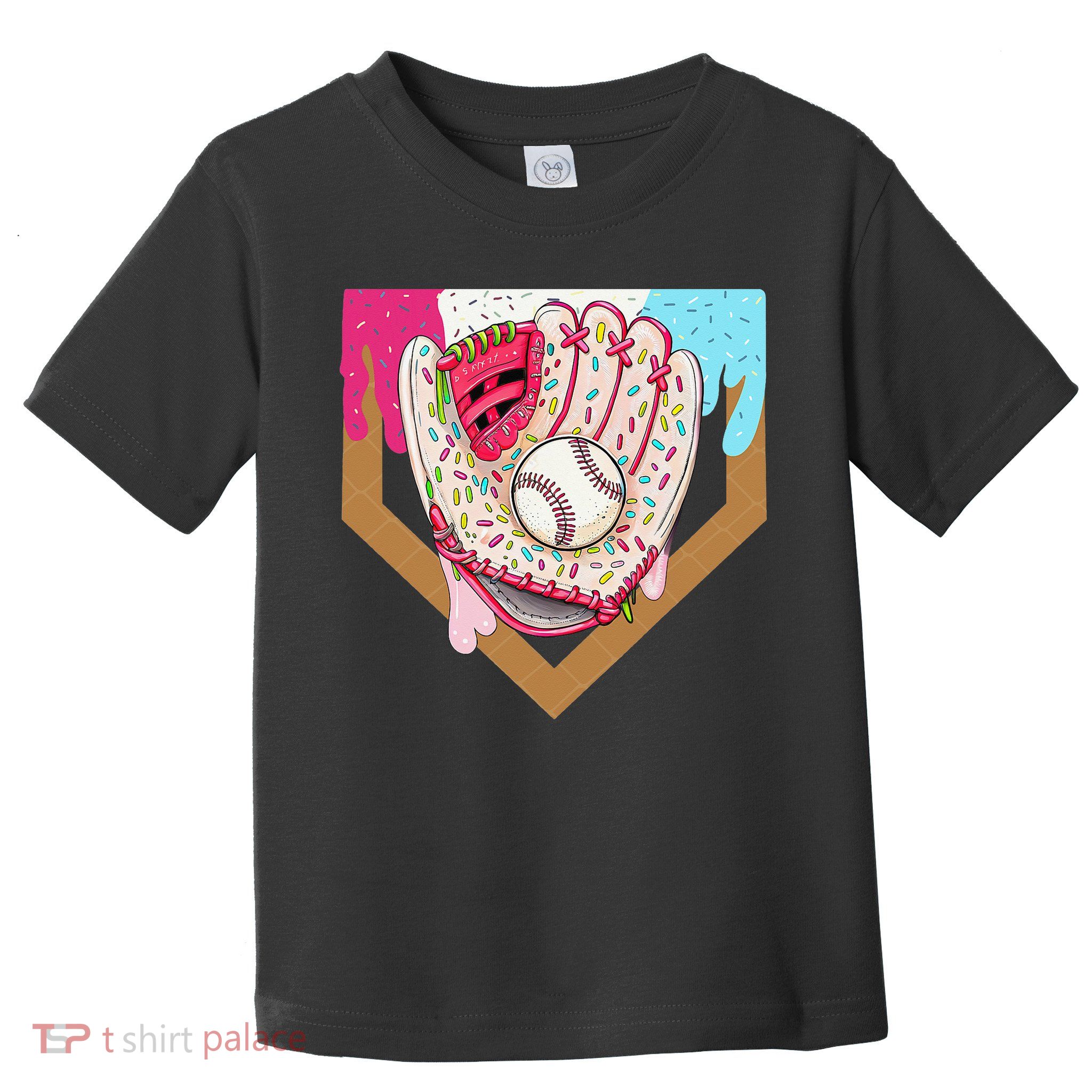 Baseball Drip Ice Cream Cone Drip Baseball Toddler T-Shirt