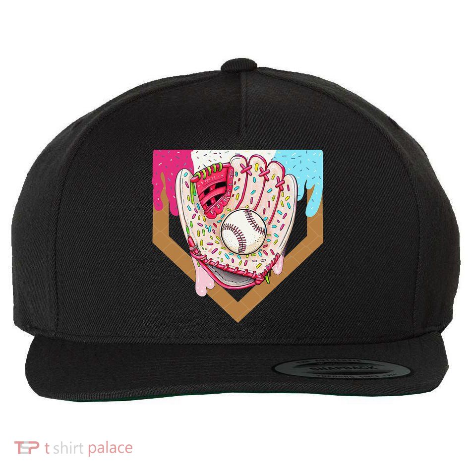 Baseball Drip Ice Cream Cone Drip Baseball Wool Snapback Cap
