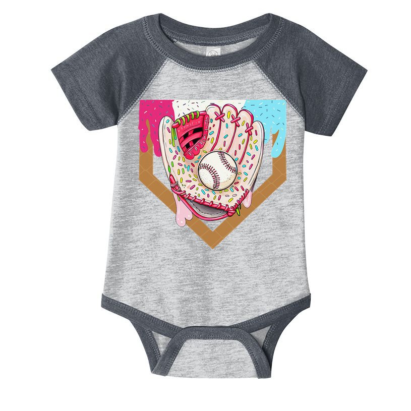 Baseball Drip Ice Cream Cone Drip Baseball Infant Baby Jersey Bodysuit
