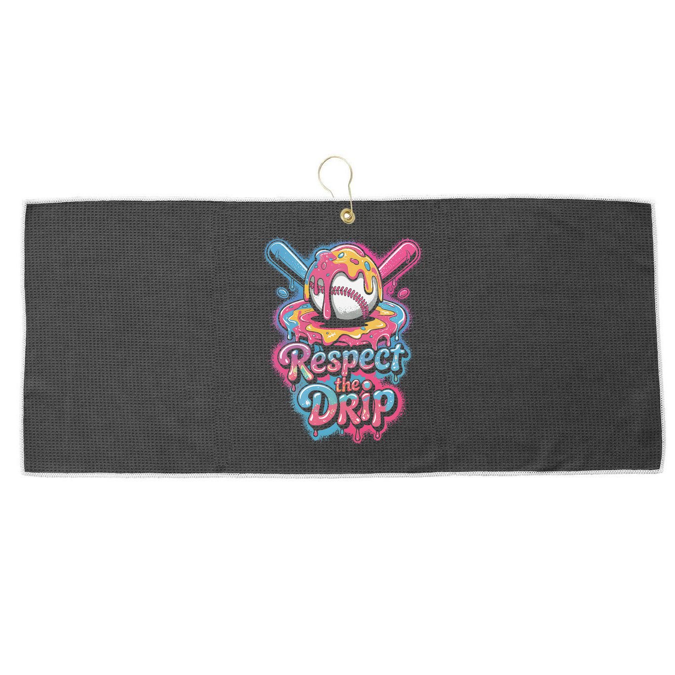 Baseball Drip Ice Cream Style For And Women Large Microfiber Waffle Golf Towel