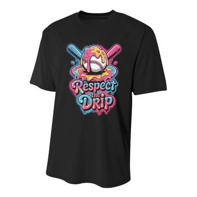 Baseball Drip Ice Cream Style For And Women Youth Performance Sprint T-Shirt