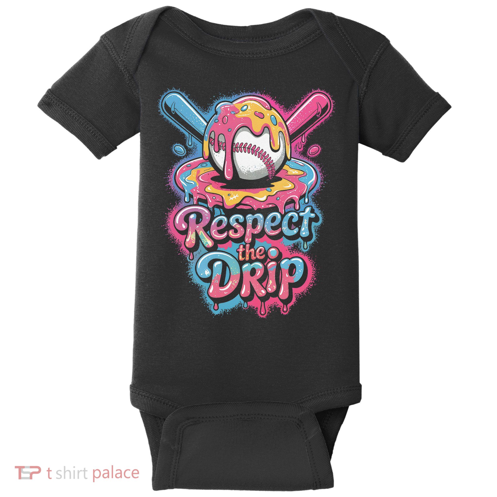 Baseball Drip Ice Cream Style For And Women Baby Bodysuit