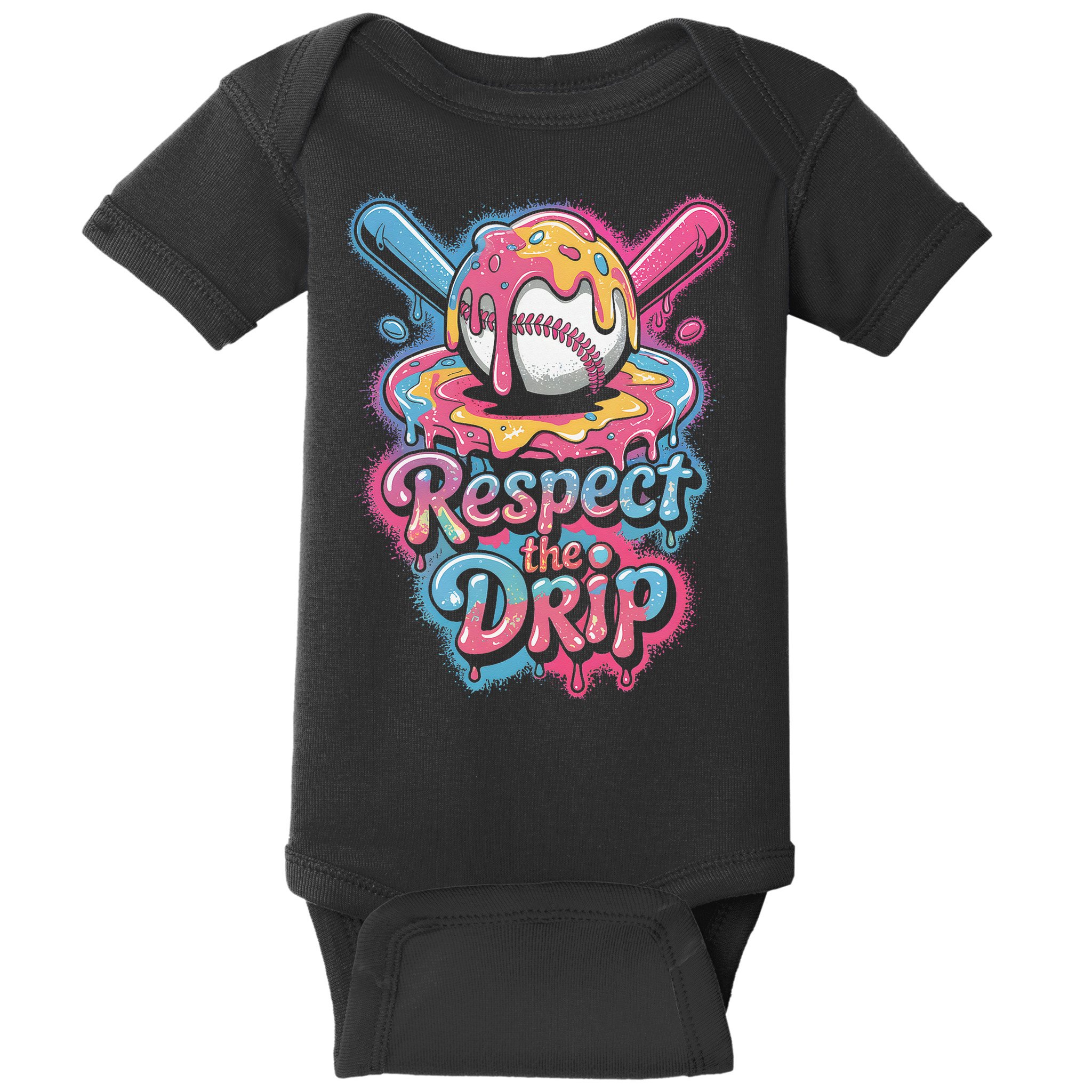 Baseball Drip Ice Cream Style For And Women Baby Bodysuit