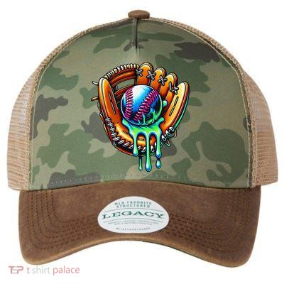 Baseball Drip Ice Cream Sprinkles Baseball Glove Legacy Tie Dye Trucker Hat