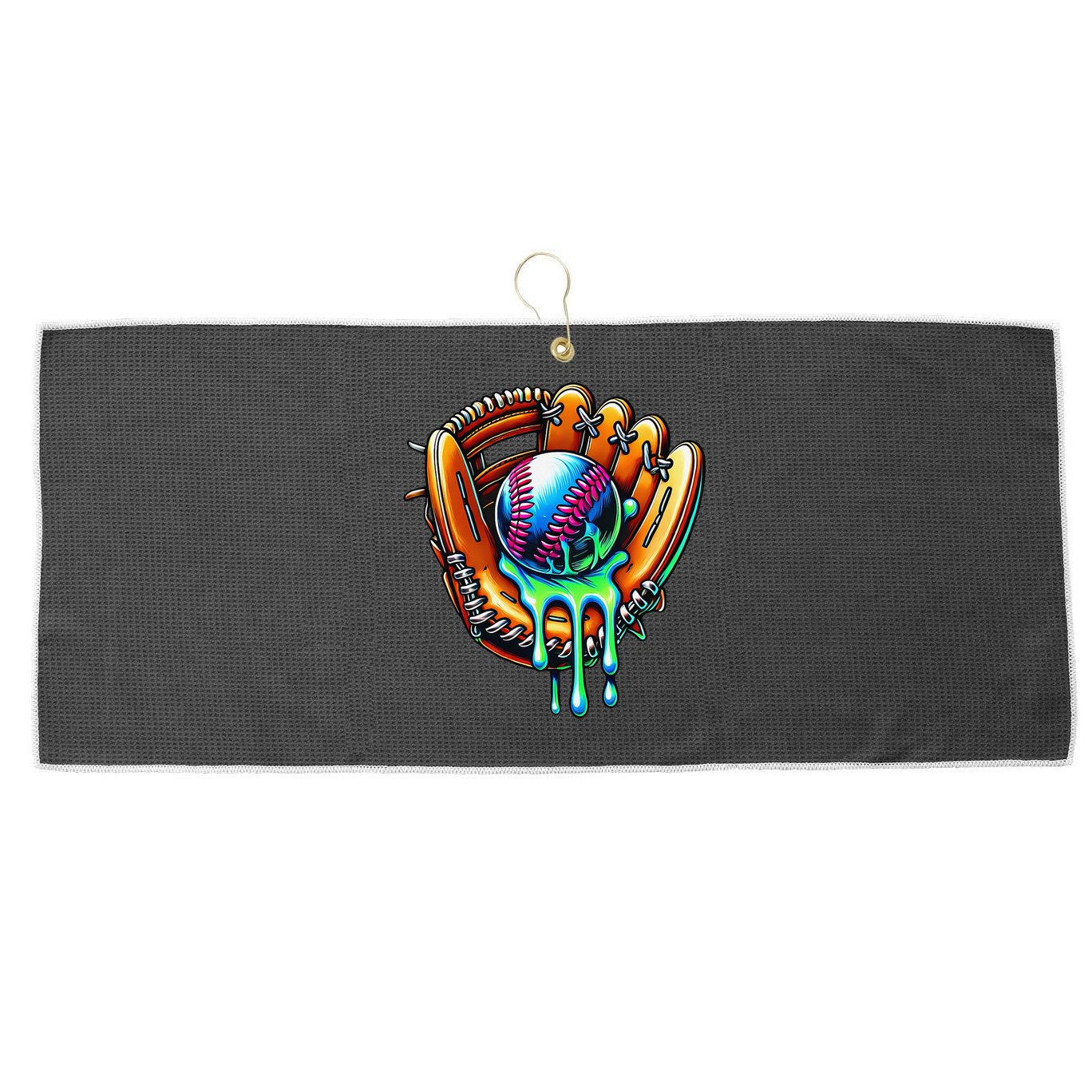 Baseball Drip Ice Cream Sprinkles Baseball Glove Large Microfiber Waffle Golf Towel