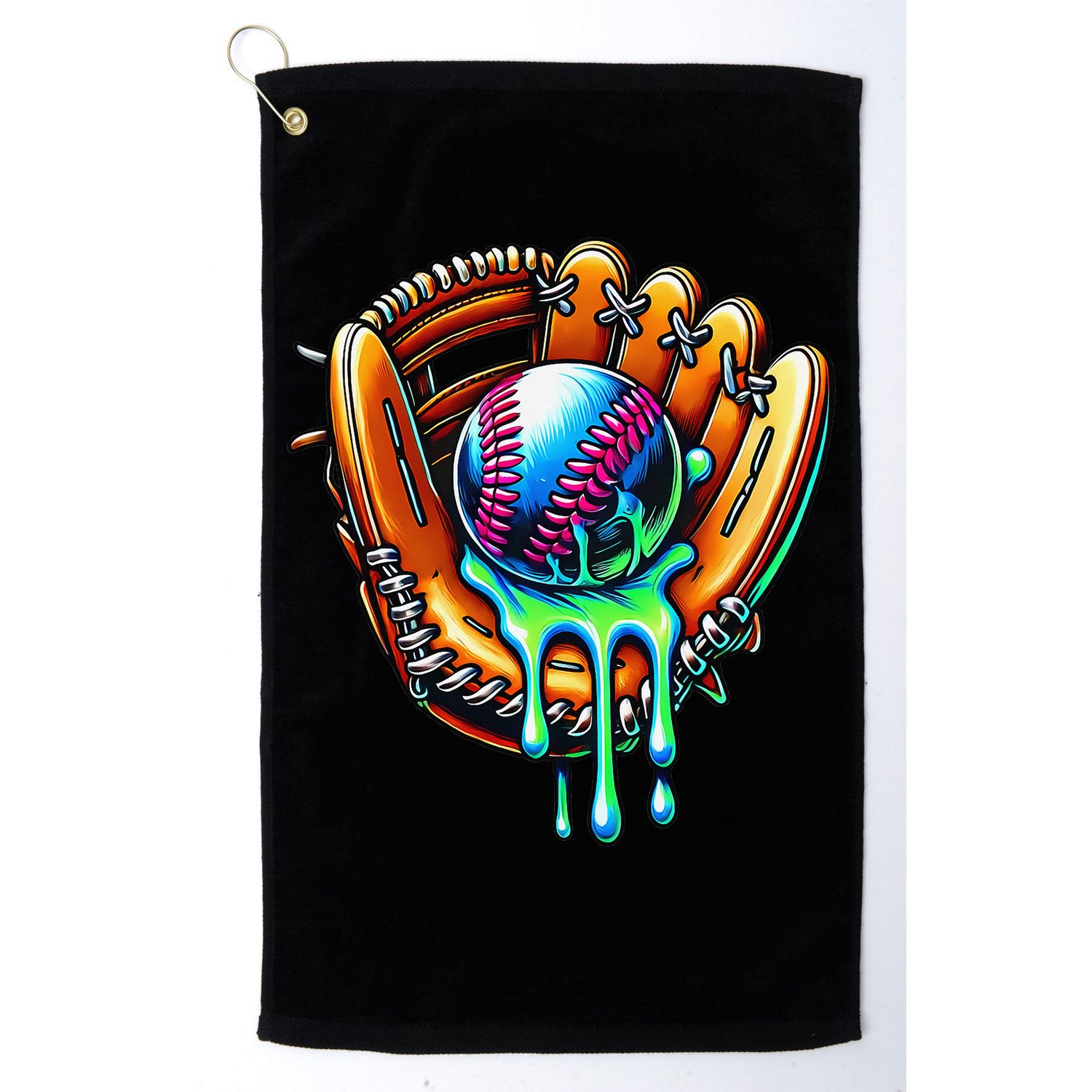 Baseball Drip Ice Cream Sprinkles Baseball Glove Golf Towel