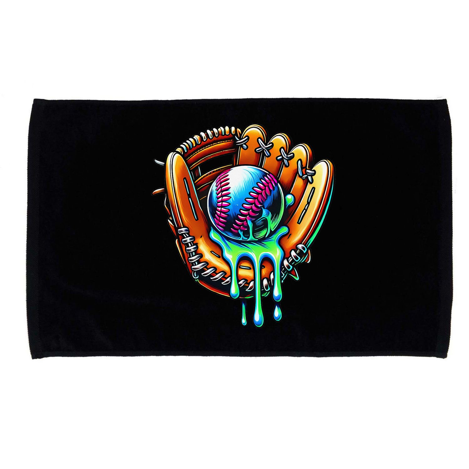 Baseball Drip Ice Cream Sprinkles Baseball Glove Microfiber Hand Towel