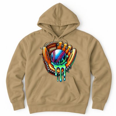 Baseball Drip Ice Cream Sprinkles Baseball Glove Hoodie
