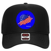 Blue Dot In A Red State Nebraska Vote Kamala Harris Walz High Crown Mesh Back Trucker Hat