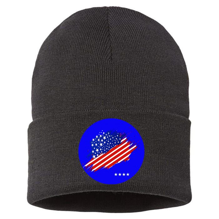 Blue Dot In A Red State Nebraska Vote Kamala Harris Walz Sustainable Knit Beanie