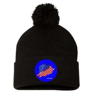 Blue Dot In A Red State Nebraska Vote Kamala Harris Walz Pom Pom 12in Knit Beanie