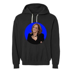 Blue Dot In A Red State Nebraska Vote Kamala Harris Walz Garment-Dyed Fleece Hoodie