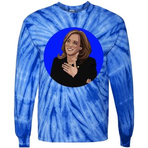 Blue Dot In A Red State Nebraska Vote Kamala Harris Walz Tie-Dye Long Sleeve Shirt