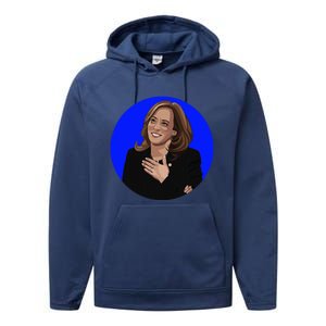 Blue Dot In A Red State Nebraska Vote Kamala Harris Walz Performance Fleece Hoodie