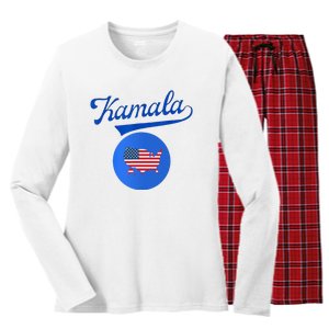 Blue Dot In A Red State Nebraska Vote Kamala Harris Walz2024 Women's Long Sleeve Flannel Pajama Set 