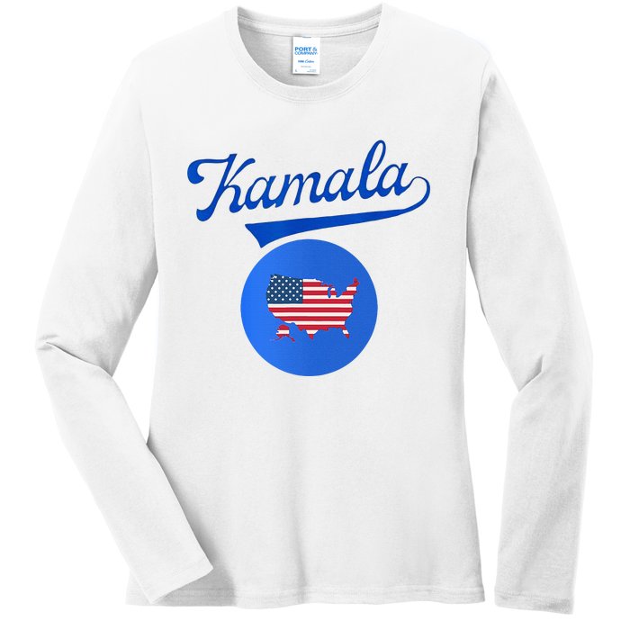 Blue Dot In A Red State Nebraska Vote Kamala Harris Walz2024 Ladies Long Sleeve Shirt