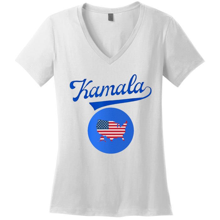 Blue Dot In A Red State Nebraska Vote Kamala Harris Walz2024 Women's V-Neck T-Shirt