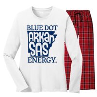 Blue Dot In A Red State Arkansas Vote Kamala Harris Waltz 24 Women's Long Sleeve Flannel Pajama Set 