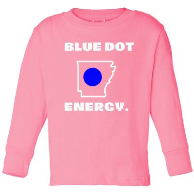 Blue Dot In A Red State Arkansas Vote Kamala Harris Walz Toddler Long Sleeve Shirt