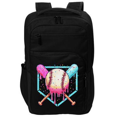 Baseball Dripping Ice Cream Drip Baseball Season Impact Tech Backpack