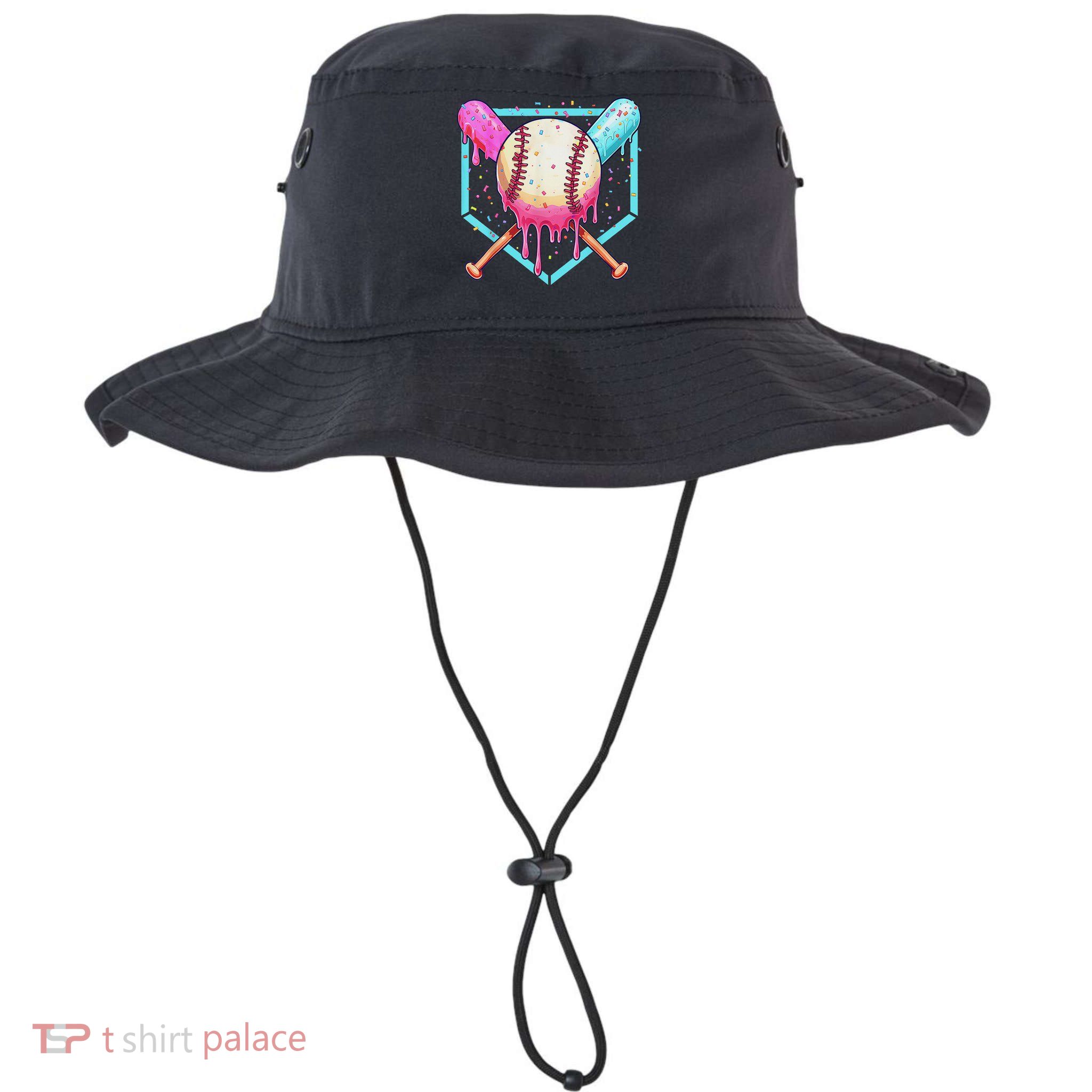 Baseball Dripping Ice Cream Drip Baseball Season Bucket Hat