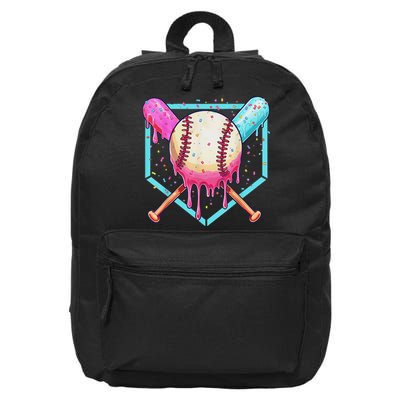 Baseball Dripping Ice Cream Drip Baseball Season 16 in Basic Backpack